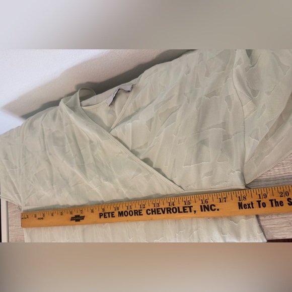 Robert Rodriguez Silk Flutter Sleeve Dress Burnout Floral Mint Romantic NWT 10 - Picture 8 of 13